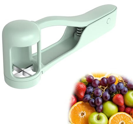 LERANXIN 1 Unidad Rebanadora de Frutas, Cortador de Tomates Inoxidable, 4-Cuchillas para Uvas, Tomates y Sandía