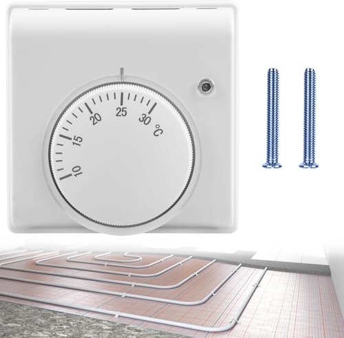 Termostato per ambienti, 220 V, termostato per riscaldamento a pavimento, 10 ℃ ~ 30 ℃, termostato per riscaldamento a pavimento con interruttore ON/OFF, per riscaldamento a pavimento e riscaldamento a