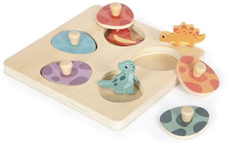 small foot Memory Puzzle Dino, FSC® 100%-certified wood, Memory game w/6 puzzle pieces, ages 12+ months, 12649