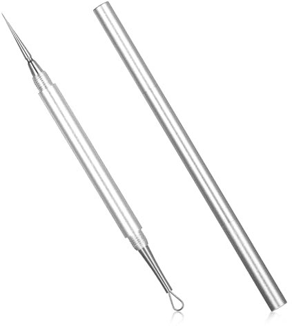 Pickel Ausstecher Mitesser Zange Lang Entferner Pickelzange Mitesserentfernernadel Professionelle Edelstahl Lanzettennadel Mitesserentferner Pickelentferner Werkzeug Komedonenquetscher Für Pickel