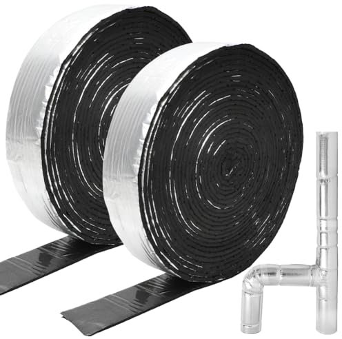 RANJIMA Isolierung Kanal, 10Mx5CM Isolierung zum Wickeln Selbstklebend Rohrisolierung zum Wickeln, Dämmung Heizungsrohre,Rohrumwicklung, Rohrisolierungsfolie Isolierband mit Schaumstoff für Rohrschutz