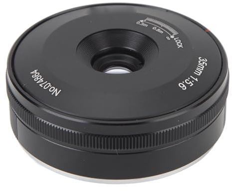 Jectse 35mm F5.6 Full Frame Manual Focus Camera Lens, Compact Ultra Thin Lens Full Frame Portrait for A6000 A6300 A6400 for E Mount Cameras, All Black Appearance