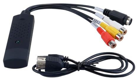 Durlo USB 2.0 Audio Video Grabber, USB 2.0 Audio Video Grabber-konverterare analog-till-digital-konverterare med adapter för VHS/VCR/TV till DVD