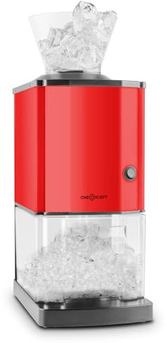 OneConcept Crushed Ice Maschine, Schneller Crushed Ice Maker mit Auffangschale, Eiscrusher Elektrisch mit 3,5L Fassungsvermögen, Tragbare Eiscrusher Maschine, Crushed Ice-Maschinen für 15kg/h