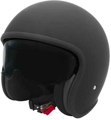 Zorax Matt Black L (59-60cm) ZOR-601 Open Face Helmet Scooter Motorbike Motorcycle Crash Helmet ECE 2206