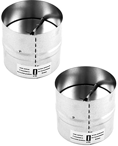 QWORK Draft Blocker 4 Inch Damper Stopper Duct Damper Backflow Preventer Inline Built-in Fan Vent Ventilation Vent Deflector, 2 Pack