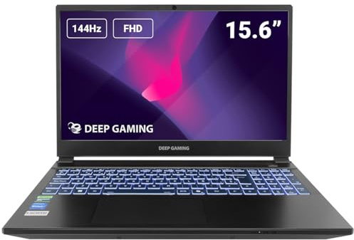 DeepGaming Nubian Pro 15 - Ordenador Portátil Gaming 15.6 FullHD 144Hz (Intel Core 7-250H, 32GB RAM DDR5, 1TB SSD + 2TB SSD, Nvidia RTX 5060 8GB, Windows 11 Pro) Negro - Teclado QWERTY Español