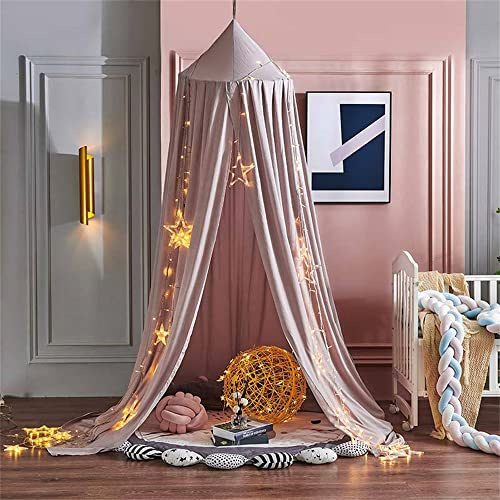 Surwin Ciel de Lit pour Bébé Enfants, Moustiquaire Rideau Baldaquin Dôme Princesse Tente de Lit, Décoration Chambre à Coucher Dressing Lecture Maison de Jeux (rose brunâtre)