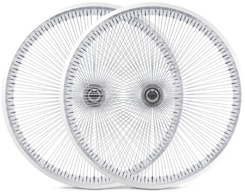 MICARGI 140 Spoke 7-Speed Bike Rim 26*3.0 Cruiser Bicycle Disc Brake Wheelset, Polish Front and Rear Rims Set (Polish)