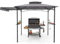 COSTWAY Grillpavillon mit Seitenmarkise, Doppeldach, 2 Seitenregalen & Haken, Gartenpavillon BBQ Pavillon, Grillüberdachungen wetterfest, Grillunterstand Garten Partys, 318x153x250 cm (Grau)