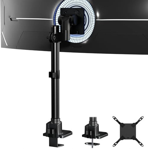 Monitor-Arm Ultrawide Heavy Duty 24-57'' - Aluminum Single Monitor Mount holds up to 59.4lbs, Adjustable Desk Mount Stand, VESA75/100/200mm, Black
