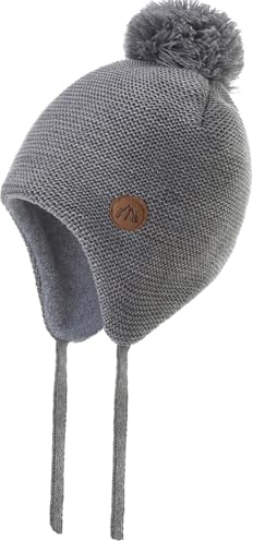 Monimo Wintermütze Kinder Warm Earflap Mädchen & Jungen Wintermütze Beanie Grau 51CM