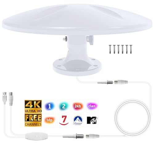 Antena de RV, Antena de televisión Exterior,de televisión HD y Smart para Exteriores, Compatible con autocaravanas, caravanas, Camiones y carrozas (Antena de RV - 08711)