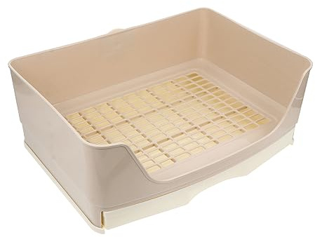 VERDANVERSE Inodoro para Conejos y Cobayas Grande Extraíble Plástico Beige, Bandeja De Arena para Mascotas, Entrenamiento Interiores y Exteriores, Pequeño Animal Doméstico