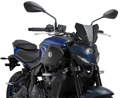 Puig 22412C New Generation Sport, sport windscreen made of high-resistance methacrylate with aerodynamic design tested in wind tunnel and TÜV approved, Carbon Look