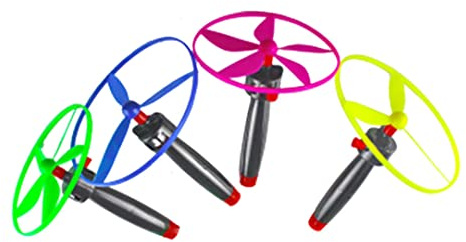 Suxdlan 4Sets Flying Saucer Toy Spinner Disc Propeller Game for Kids Random Colors