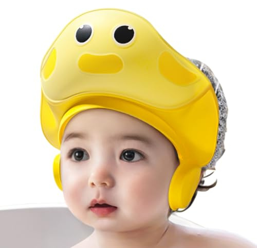 Cuffia Da Doccia Per Bambini - Cappello Da Bagno Da 11,42x10,24 Pollici, Copricapo Morbido Ed Elastico, Visiera Paraspruzzi | Cuffia Di Protezione Da Bagno In ABS Resistente Per Il Lavaggio Dei Capell