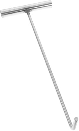 TOMETURE Gancio per Tombino in Acciaio Inossidabile 38 Cm Diametro 8 Mm, Strumento di Sollevamento a T Antiruggine per Coperchi Pesanti, Attrezzo Multifunzionale per Griglie e Porte