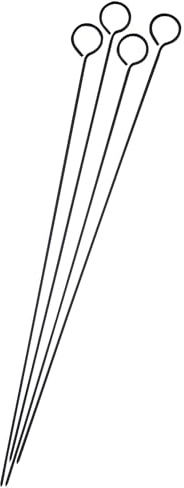 HIC Kitchen Reusable Non-Stick Barbecue and Grilling Shish Kabob Skewers with Ring-Handle Top, 15-Inches, Set of 4