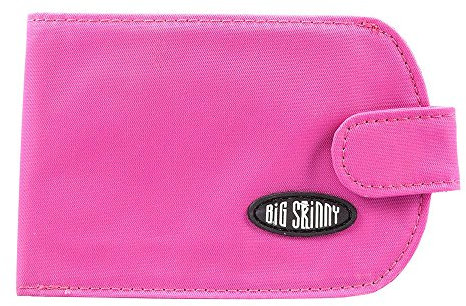 Big Skinny Women's Taxicat Bi-Fold Slim Wallet, Holds Up to 25 Cards, Fuchsia