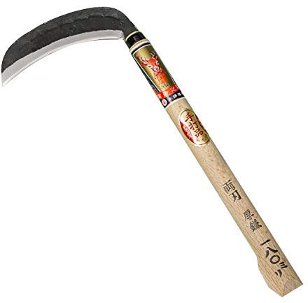 'OJIKA' Thick Blade Sickle, Blade Edge : Aogami Steel, Double Bevel, Made in Japan (180mm)
