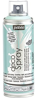 Pébéo - Peinture Acrylique en Spray - Pour la Décoration Multi Supports en Intérieur et Extérieur - Base Eau, Faible Odeur - 200 ml - Finition Mate - Coloris Vert Pastel