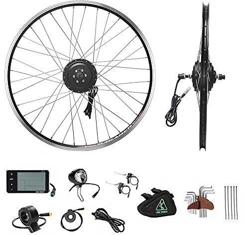 YOSE POWER E-Bike Conversion Kit Frontwheel 36V250W 26 Zoll Elektrofahrräder Vorderrad Umbausatz mit Frontmotor Schwarz für Pedelec