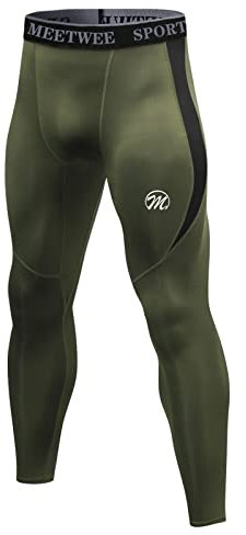 MEETWEE Kompressionshose Herren, Sport Leggings Lange Laufhosen Atmungsaktiv Funktionsunterhose Tights Unterhose