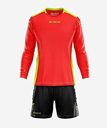Givova Herren Portiere Hyguana kit, Rot/Schwarz, L