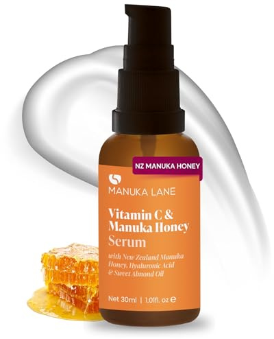 Vitamin C Serum for Face and Neck with Hyaluronic Acid, Manuka Honey & Sweet Almond Oil | Plant Based Formula | Carefully formulated to keep your skin young and healthy!