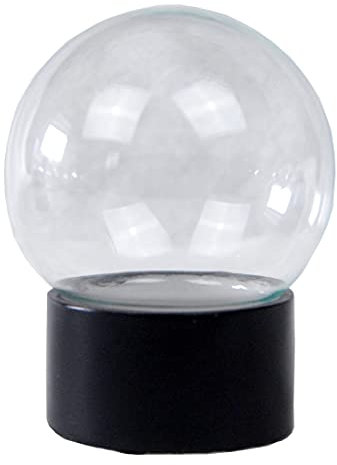 Bastelset DIY Schneekugel mit 1 x Schnee | Do it Yourself mit Glaskugel und Polyresinsockel schwarz | 100mm Durchmesser 120mm Höhe | 40053
