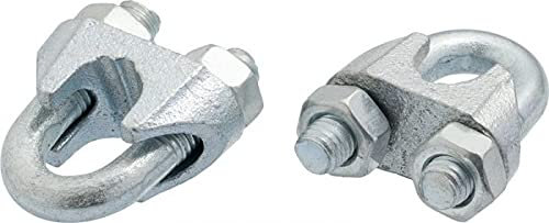 M8 Heavy Duty Wire Rope Clips Clamps Slings U Bolt Clamp Grips DIN741 (Pack of 4) H09D/2