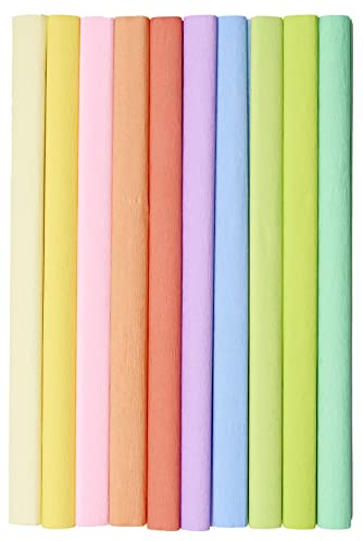 Volangpapper 50 x 200 cm TOP-2000 Creatinio pastellfärgad mix förpackning 10 stycken