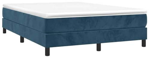 vidaXL Boxspring-sängram mörkblå 140x200 cm sammet