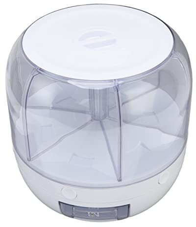 Organisation de stockage de grains, anti humidité PP riz distributeur réservoir blanc rotation design pour cuisine (#1)