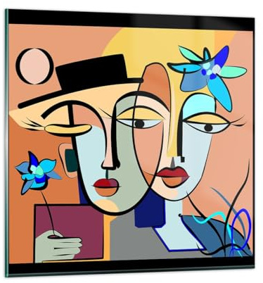 ARTTOR Cuadro Decorativo 70x70cm Moderno Cuadrado Abstracto Personas - 5764
