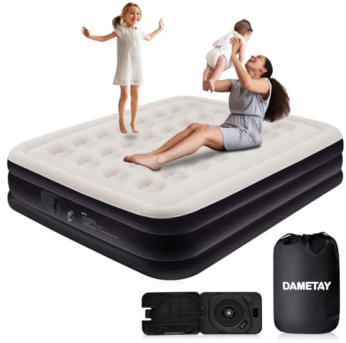 Luftbett 2 Personen, Dametay Aufblasen mit 1 Klick-NICHT Stecker nötig, Selbstaufblasend Luftmatratze mit Pumpe Doppel Matratze aufblasbar Bett Air Mattress Inflatable with Electric Pump, 200x152x40cm