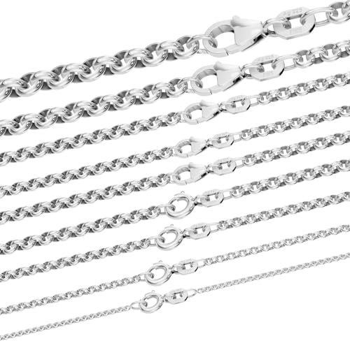 hoplo holzenplotz Silberkette Erbskette Silber massiv 925 Sterlingsilber edle Halskette, Kettenlänge:70cm, Kettenstärke:3.0mm