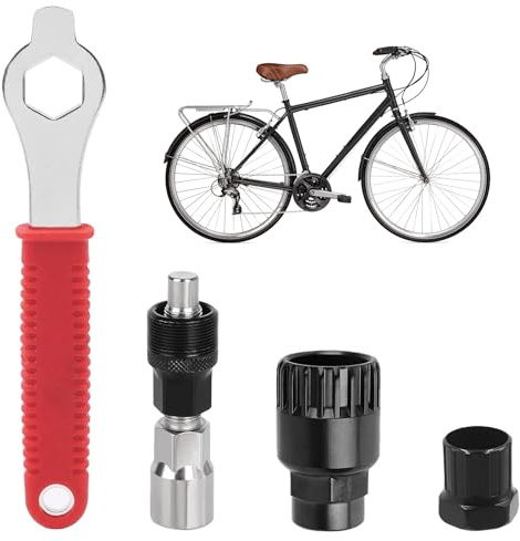 4Pcs Crank Removal Tool, Bike Crank Extractor and Bottom Bracket Remover with 1 Spanner Wrench, Bicycle Crank Arm Extractor Tool for Mountain Bike Bicycle MTB Square Threaded Crankset