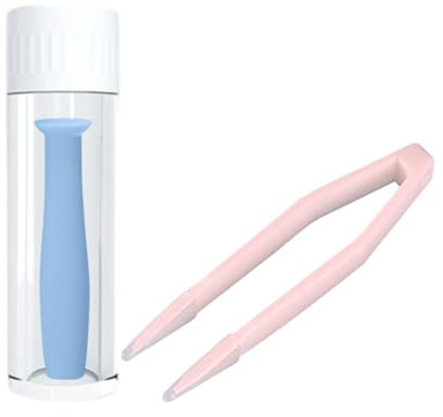 Ventosa per lenti a contatto,Dispositivo di Rimozione di Lenti a Contatto,Strumenti per Lenti a Contatto,inseritori per Lenti a Contatto in Silicone, con Bottiglie senza Sfiato e Pinzette Bianche