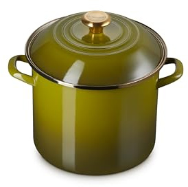 Le Creuset Enameled Pot on Steel, 10 liters, Olive