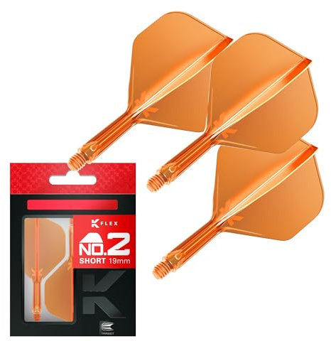 Target Darts K Flex Integrated Dart Flights and Shafts, No.2 | 3-pack K-Flex – No.2, Kflex All In One Moulded Dart Flight & Stem Längder: Kort, mellannivå och medel | Professionella darttillbehör