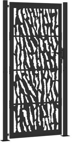 vidaXL Cancello Giardino Nero 105x205 cm in Acciaio Design a Traccia, cancello della Recinzione, cancello Esterno, cancello del Metallo
