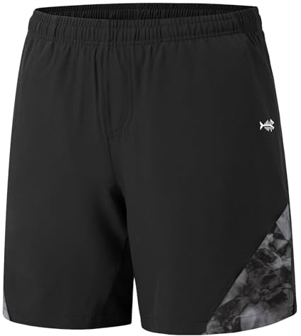 Bassdash Pantaloncini da Pesca da Uomo 7” UPF 50+ Leggeri Resistenti all'Acqua Pantaloncini Palestra da Uomo ad Asciugatura Rapida con Cerniera per L'escursionismo FP06M