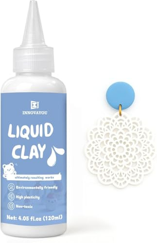 INNOVAYOU Argilla polimerica liquida bianca, 120 ml, argilla liquida per forno e forno, molto adatta per decorazioni fai da te, gioielli, giocattoli, articoli per la casa