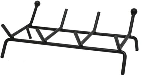 EffeDecor Brucia Legna in Acciaio Verniciato Nero Rettangolare con Gambe Portalegna per Caminetti e Stufe 40x35 cm