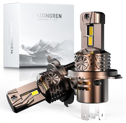 WAIXINGREN Ampoule Led H4 Voiture 32000LM, 100W 6500K Lumière Blanche