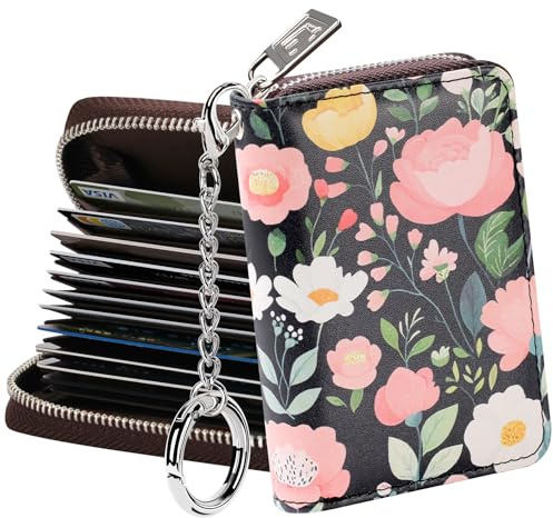 FurArt Zipper Wallet Women RFID Credit Card Holder keychain Wallet