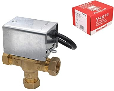 Honeywell 22mm mid position 3 way valve 230-240v ac compression fitting