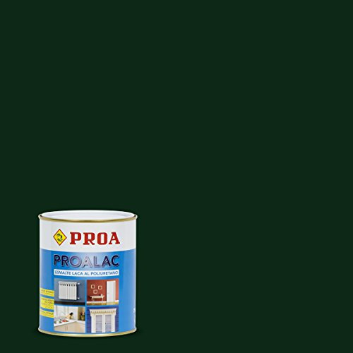Esmalte Laca al poliuretano Proalac. Verde inglés RAL 6009. 4 L. Pinta tus muebles de cocina, radiadores, madera o metales con la máxima calidad. Valido para interior y exterior. Proa.